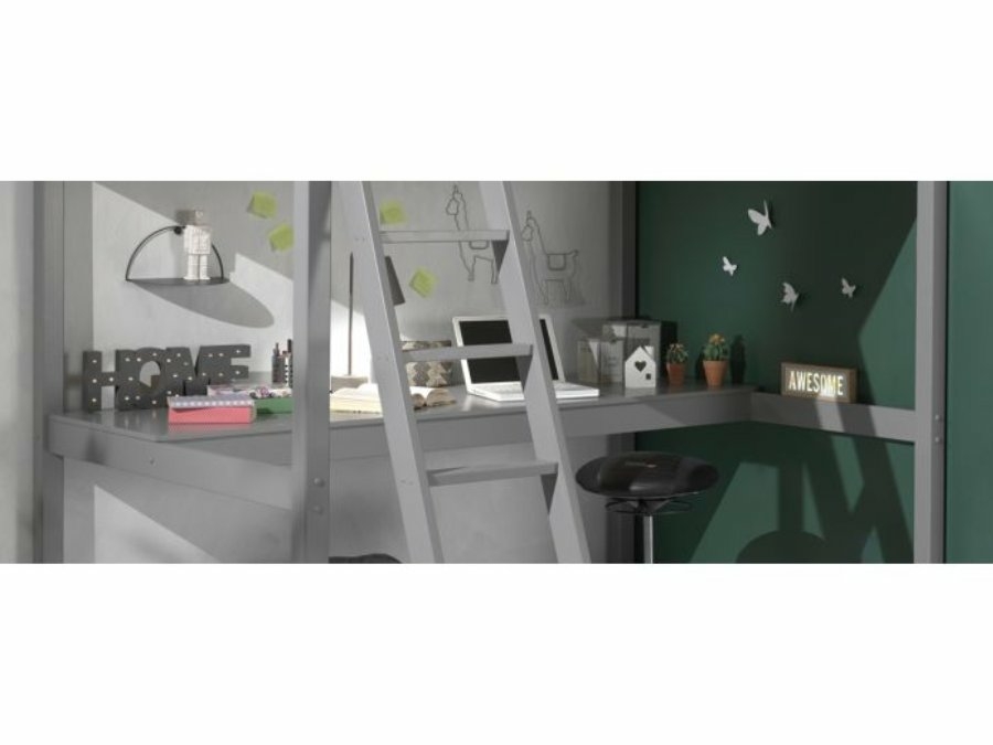 Vipack Pino bureaublad voor hoogslaper grijs - Afbeelding 2