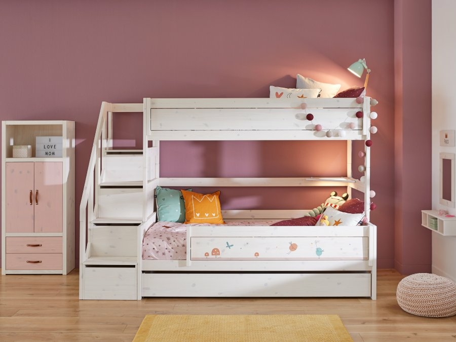 Lifetime stapelbed trapkast 90x200 wit - Afbeelding 2