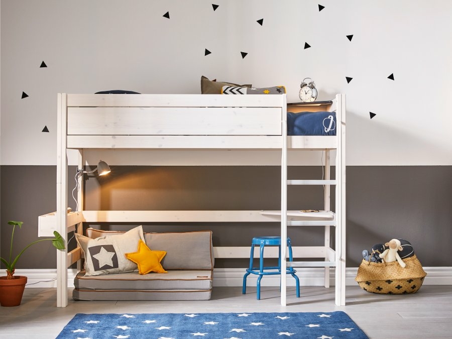 Lifetime hoogslaper 152h 90x200 rechte ladder whitewash - Afbeelding 2