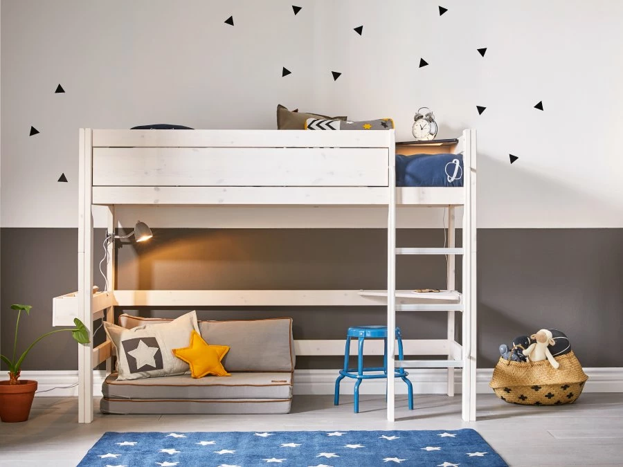 Lifetime hoogslaper 152h 90x200 rechte ladder wit - Afbeelding 2