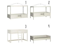 Lifetime 4-in-1 bed met hemel whitewash