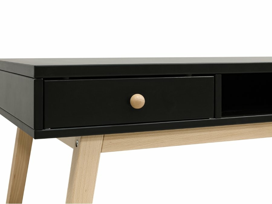 Bopita Nora bureau zwart / beuken - Afbeelding 4