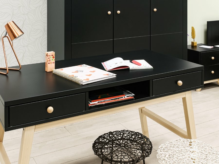 Bopita Nora bureau zwart / beuken - Afbeelding 5