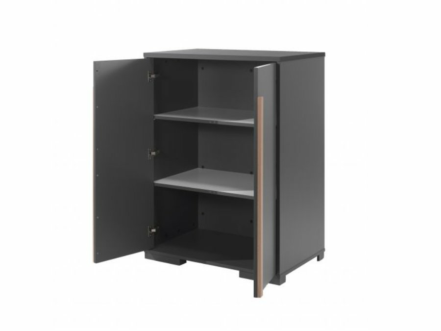 Vipack London opbergkast 3 legplanken antraciet - Afbeelding 2