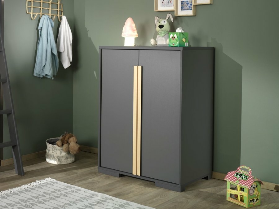 Vipack London opbergkast 3 legplanken antraciet - Afbeelding 3