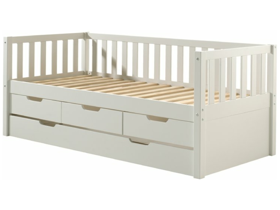Vipack Fritz kajuitbed met lades + rolbed wit