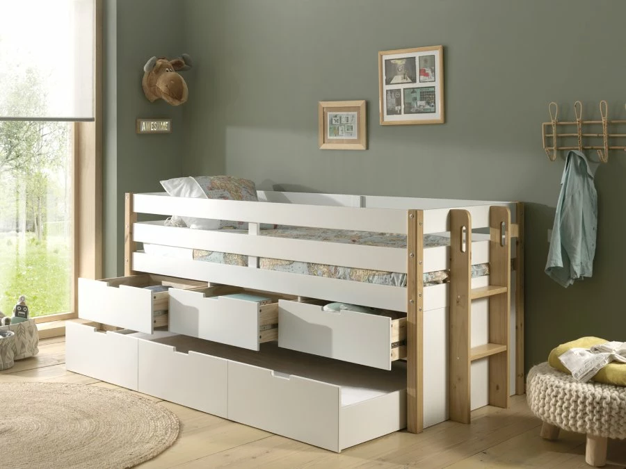 Vipack Margrit kajuitbed 91 + rolbed - Afbeelding 4