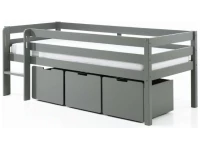 Vipack Pino halfhoogslaper laag + ladeset grijs