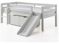 Vipack Pino halfhoogslaper laag glijbaan + ladeset wit