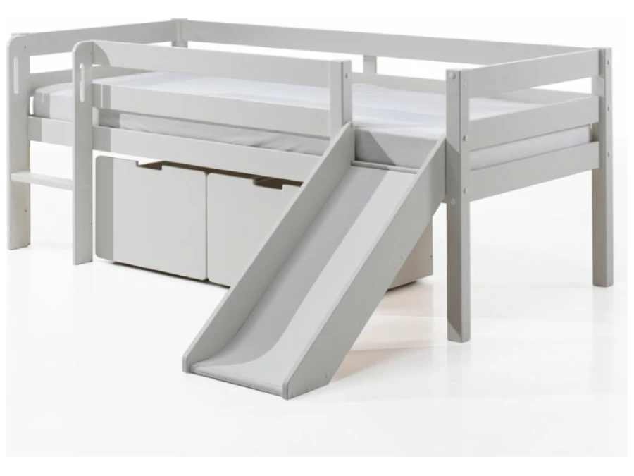 Vipack Pino halfhoogslaper laag glijbaan + ladeset wit