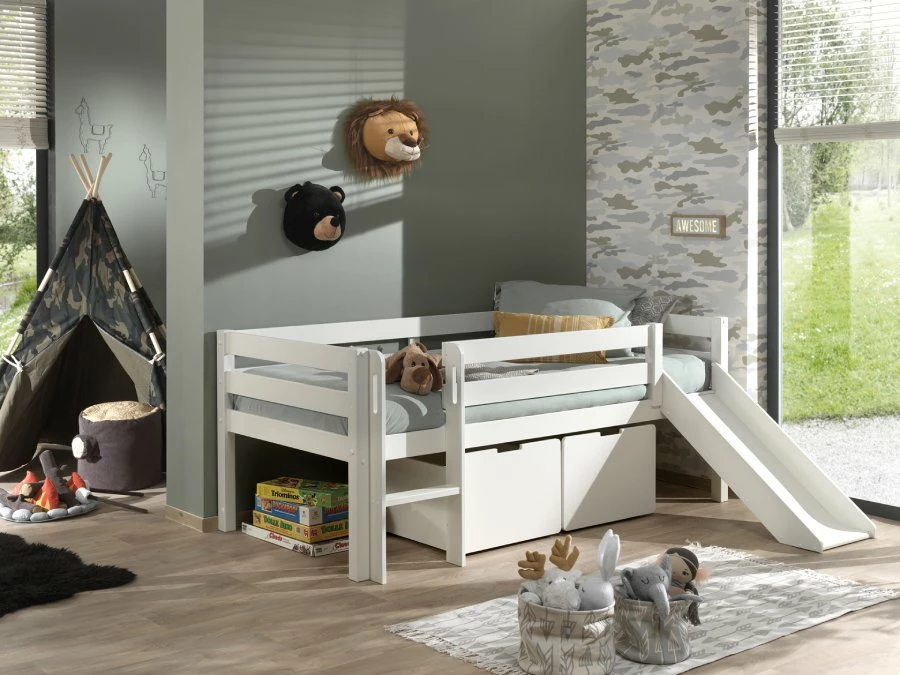 Vipack Pino ladeset lage halfhoogslaper glijbaan wit - Afbeelding 2