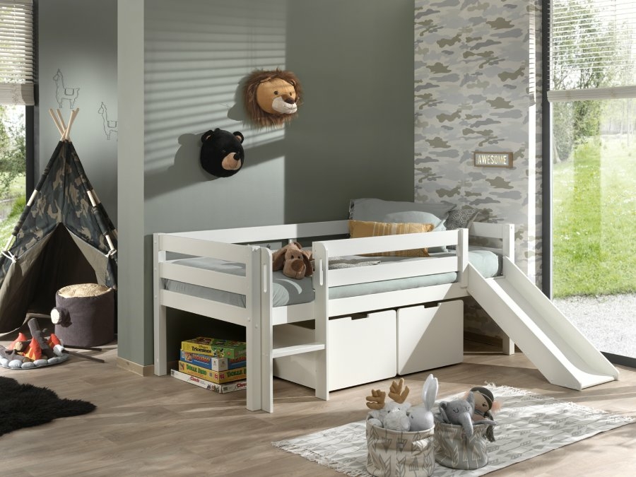 Vipack Pino halfhoogslaper laag met glijbaan wit - Afbeelding 5