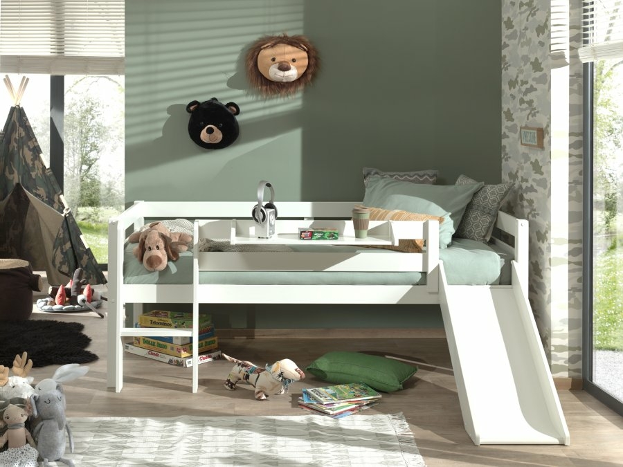 Vipack Pino halfhoogslaper laag met glijbaan wit - Afbeelding 4