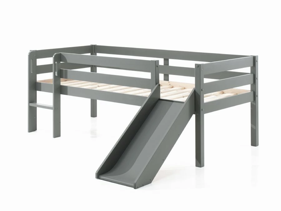 Vipack Pino halfhoogslaper laag met glijbaan grijs - Afbeelding 2