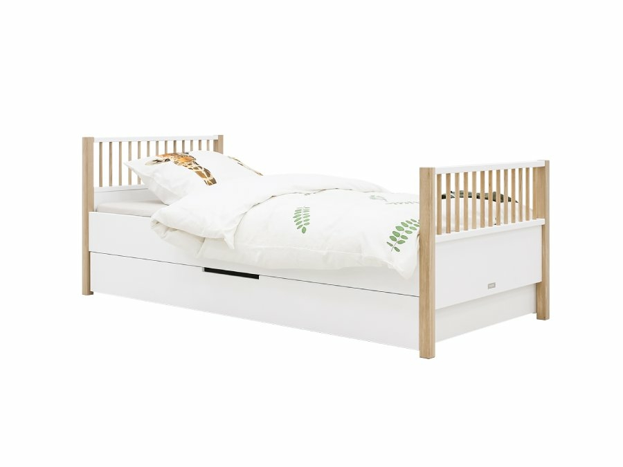 15422951 Bopita Mika bed 90x200 wit eiken met logeerlade