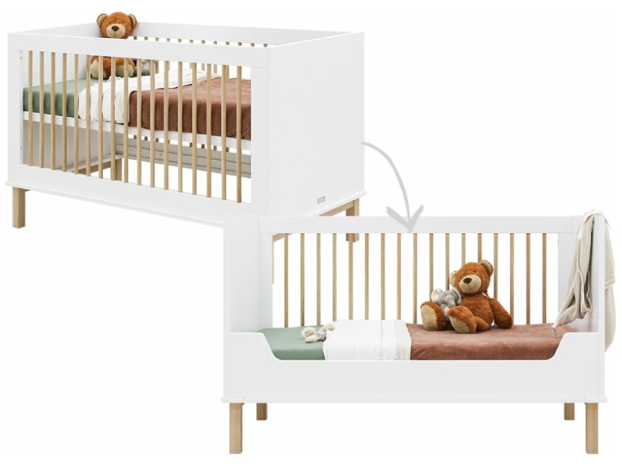 Bopita Mika bedbank 70x140 wit/eiken