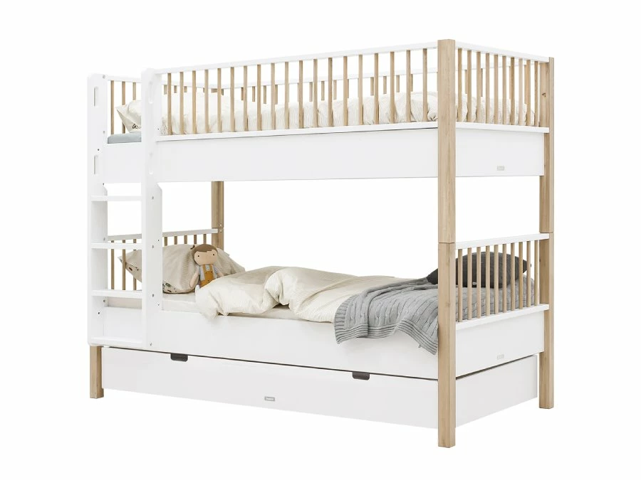 Bopita Mika combi-stapelbed 90x200 wit/eiken - Afbeelding 2
