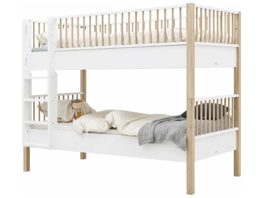 Bopita Mika combi-stapelbed 90x200 wit/eiken