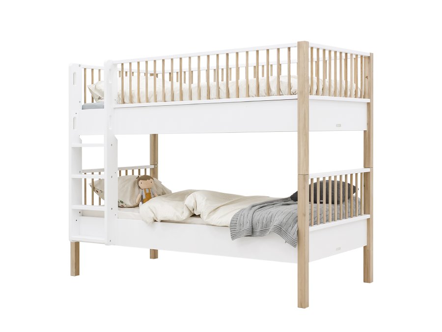 Bopita combi-stapelbed 90x200 wit/eiken Kopen? | Officieel verkooppunt | Beddies