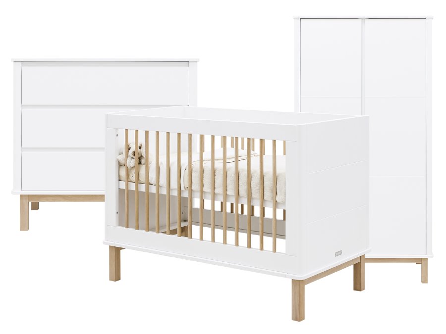 Bopita Mika 3-delige babykamer wit/eiken