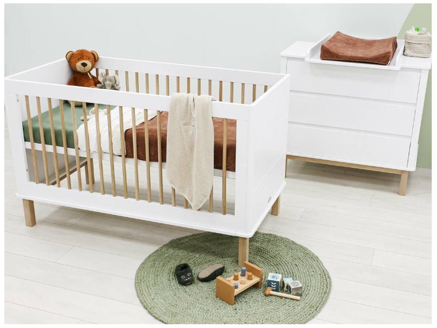 Bopita Mika 3-delige babykamer wit/eiken - Afbeelding 3