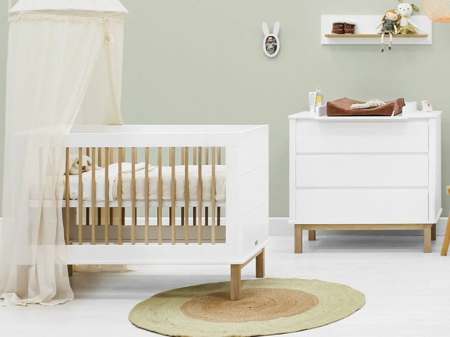 Bopita Mika 2-delige babykamer wit/eiken - Afbeelding 2