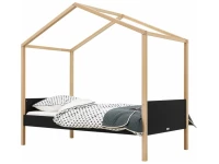 Bopita Liam huisbed 90x200 zwart / naturel