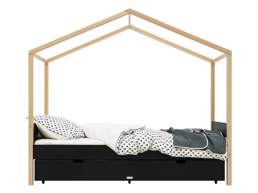 Bopita Liam huisbed 90x200 zwart / naturel - Afbeelding 6