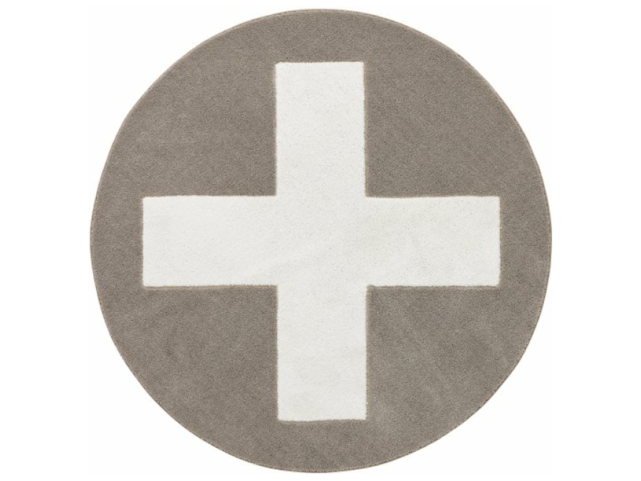 Lifetime rond vloerkleed grey X