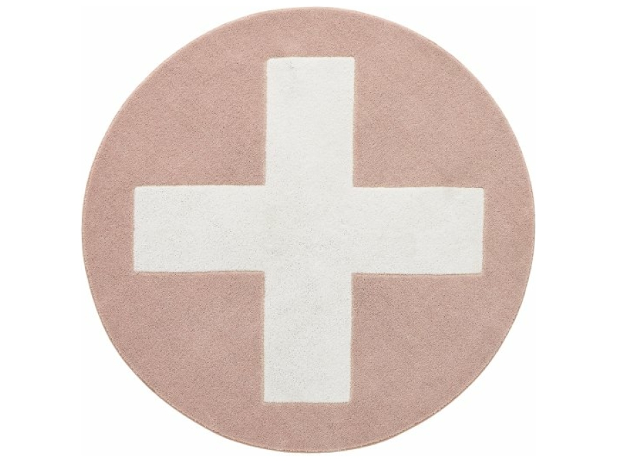 Lifetime rond vloerkleed pink X