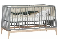 Leander Luna meegroeiledikant 70x140 - grijs / eiken