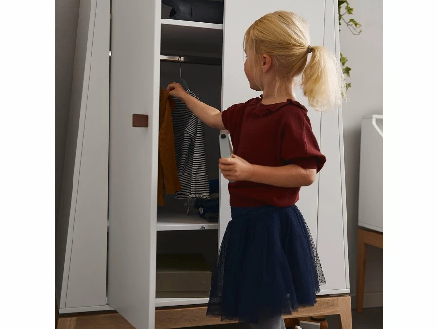 Leander Luna kleine kledingkast - wit / eiken - Afbeelding 4