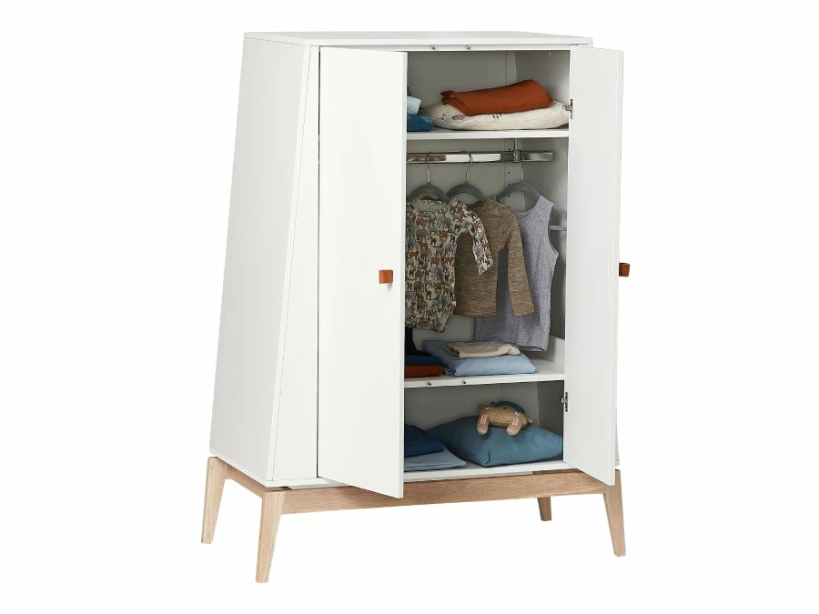 Leander Luna kleine kledingkast - wit / eiken - Afbeelding 5