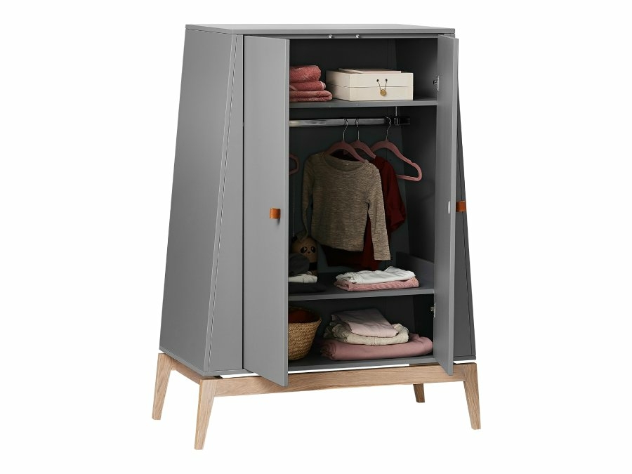 Leander Luna kleine kledingkast - grijs / eiken - Afbeelding 2