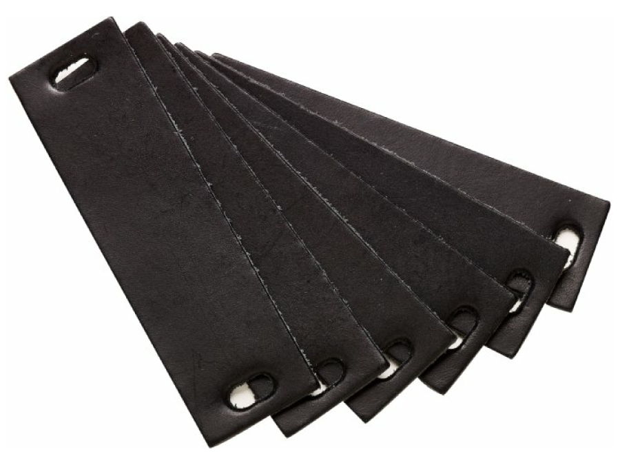 Leander handgrepen zwart leer - 6 stuks