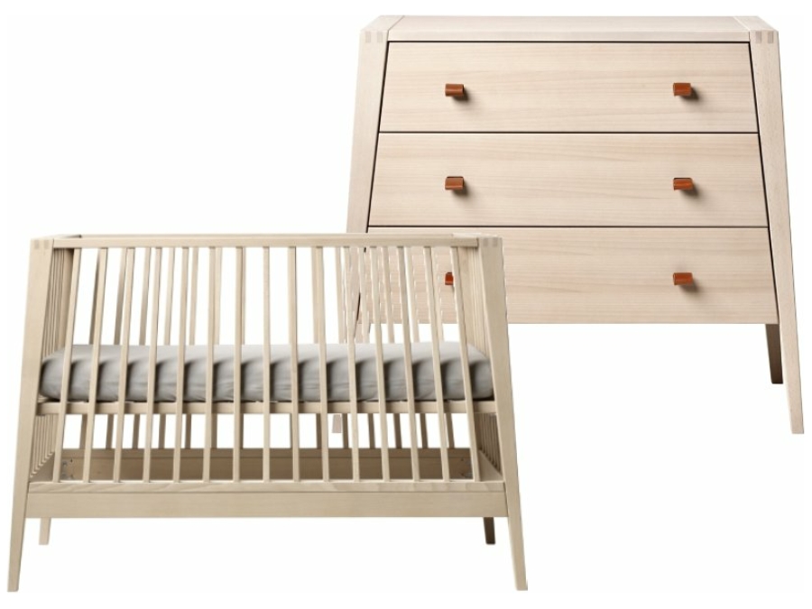 LDNR L COM B Leander Linea 2 delige babykamer commode beuken