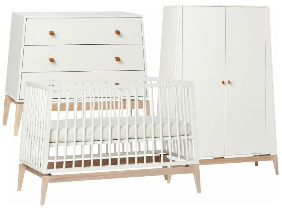 LDNR LU 3 HK W Leander Luna 3 delige babykamer grote kast wit