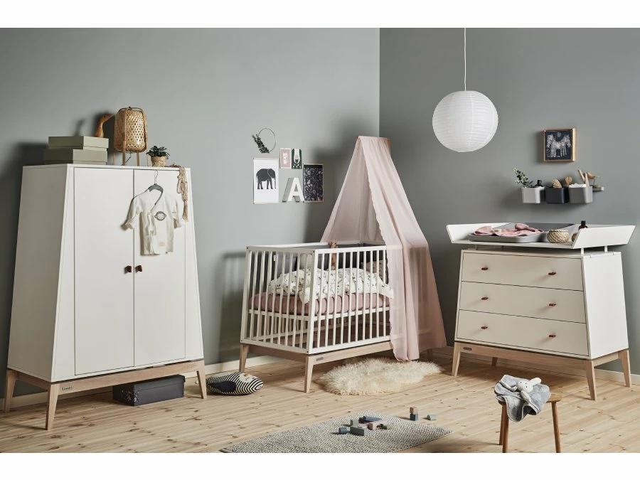 Leander Luna grote kledingkast - wit / eiken - Afbeelding 4