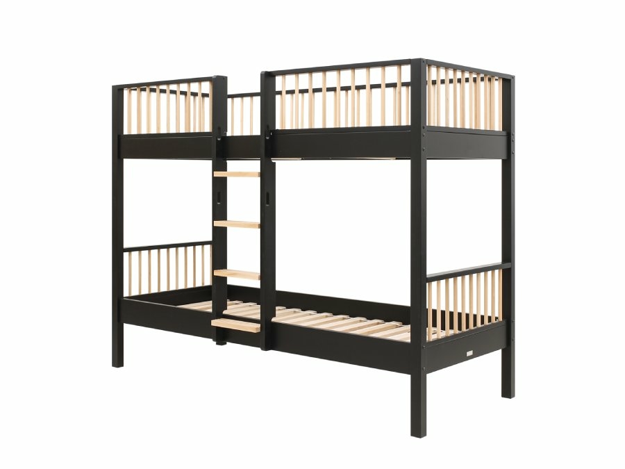 Bopita Ivo stapelbed 90x200 zwart / naturel - Afbeelding 2