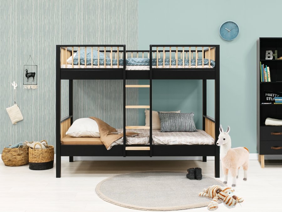 Bopita Ivo stapelbed 90x200 zwart / naturel - Afbeelding 8