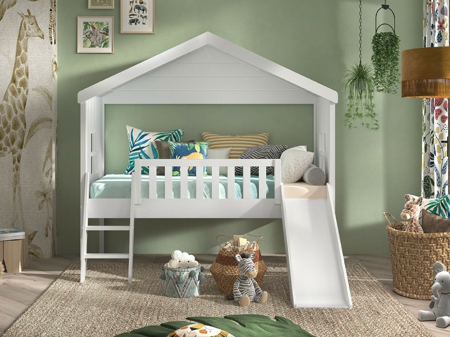 Vipack Housebeds halfhoogslaper met glijbaan - Afbeelding 3