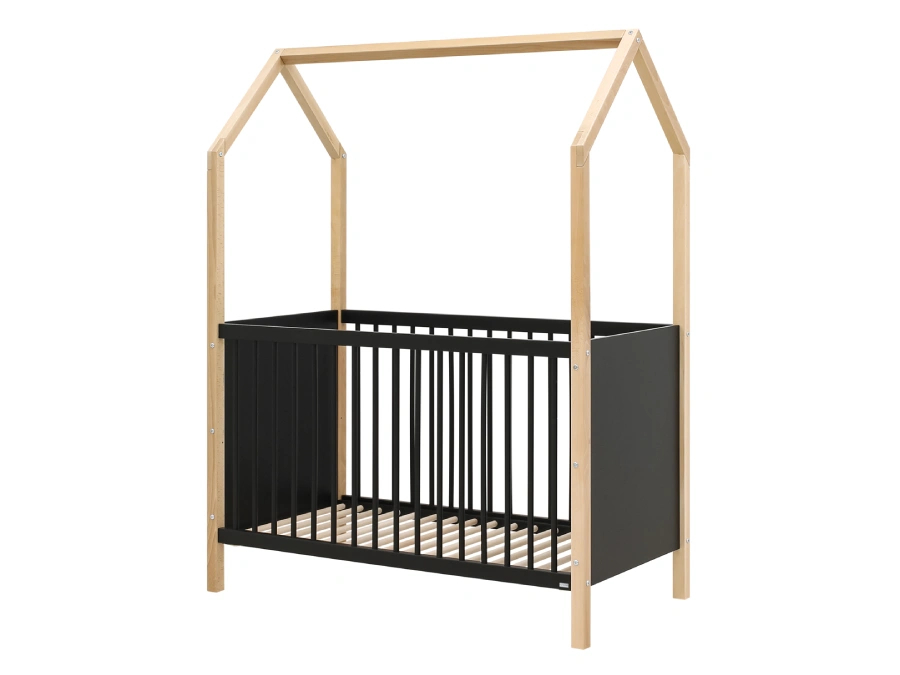ToiToiKids ledikant Homy 60x120 Mat Zwart/Naturel - Afbeelding 2