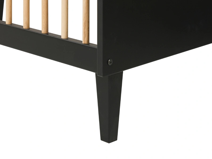 ToiToiKids Xem ledikant 60x120 Mat Zwart/Eiken - Afbeelding 2