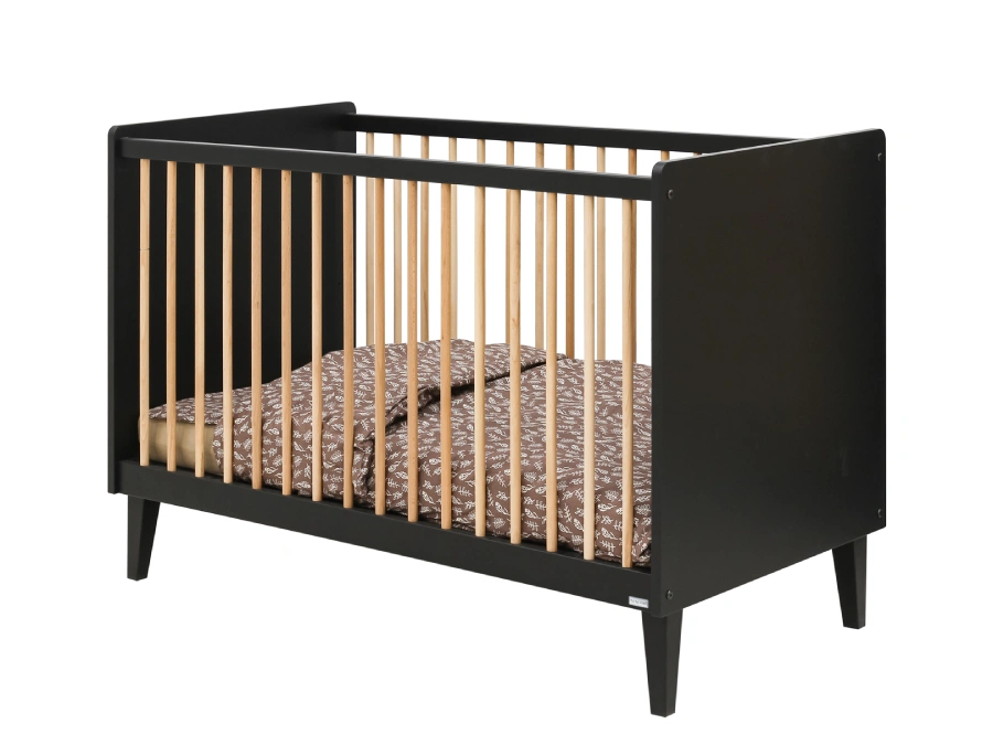 ToiToiKids Xem ledikant 60x120 Mat Zwart/Eiken - Afbeelding 4