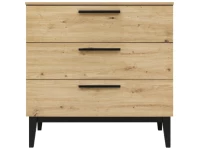 ToiToiKids Xem 3-delige babykamer Mat Zwart/Eiken - Afbeelding 5