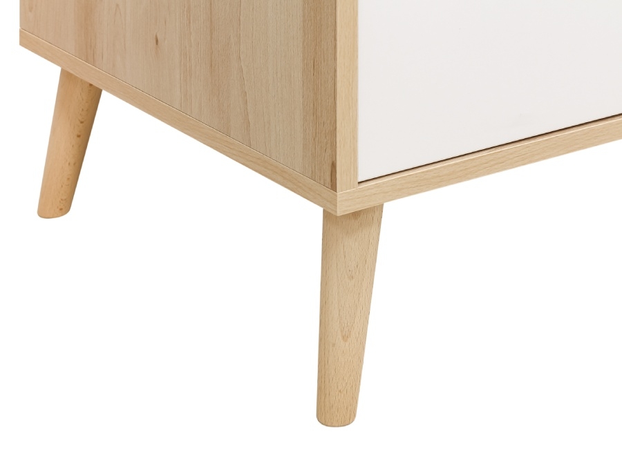 ToiToiKids Jort 3-deurskast Wit / Naturel - Afbeelding 5