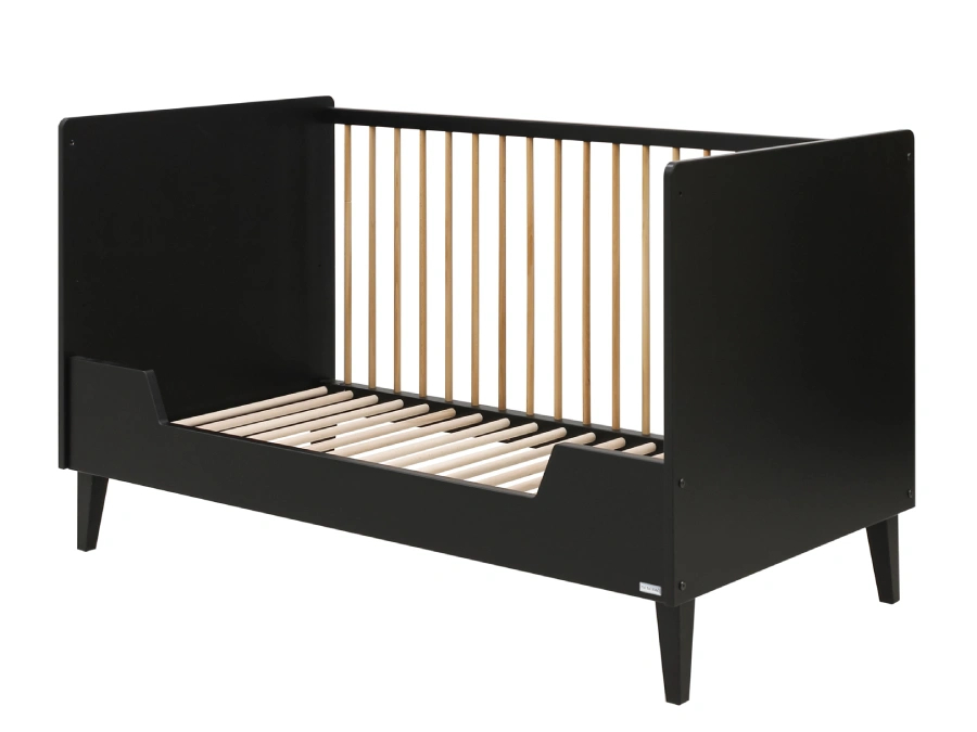 ToiToiKids Xem bedbank 70x140 Mat Zwart/Eiken - Afbeelding 4