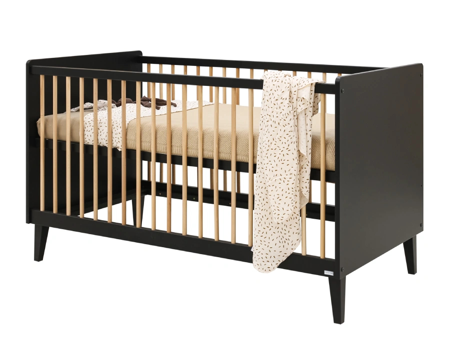 ToiToiKids Xem bedbank 70x140 Mat Zwart/Eiken - Afbeelding 2