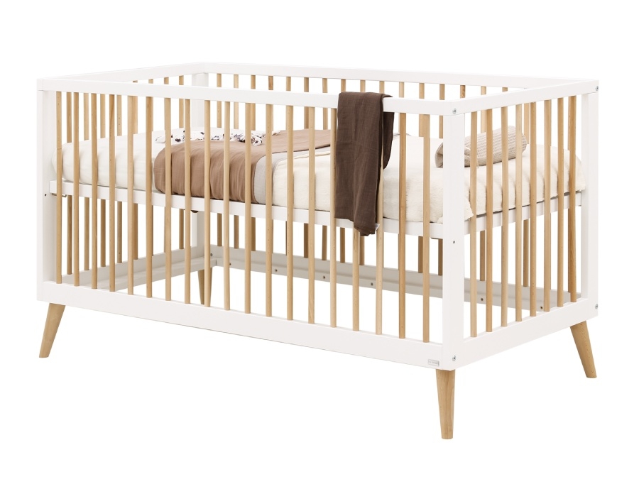 16340203 ToiToiKids Jort bedbank 70x140 Wit Naturel 3D