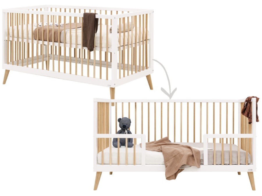 16340203 ToiToiKids Jort bedbank 70x140 Wit Naturel